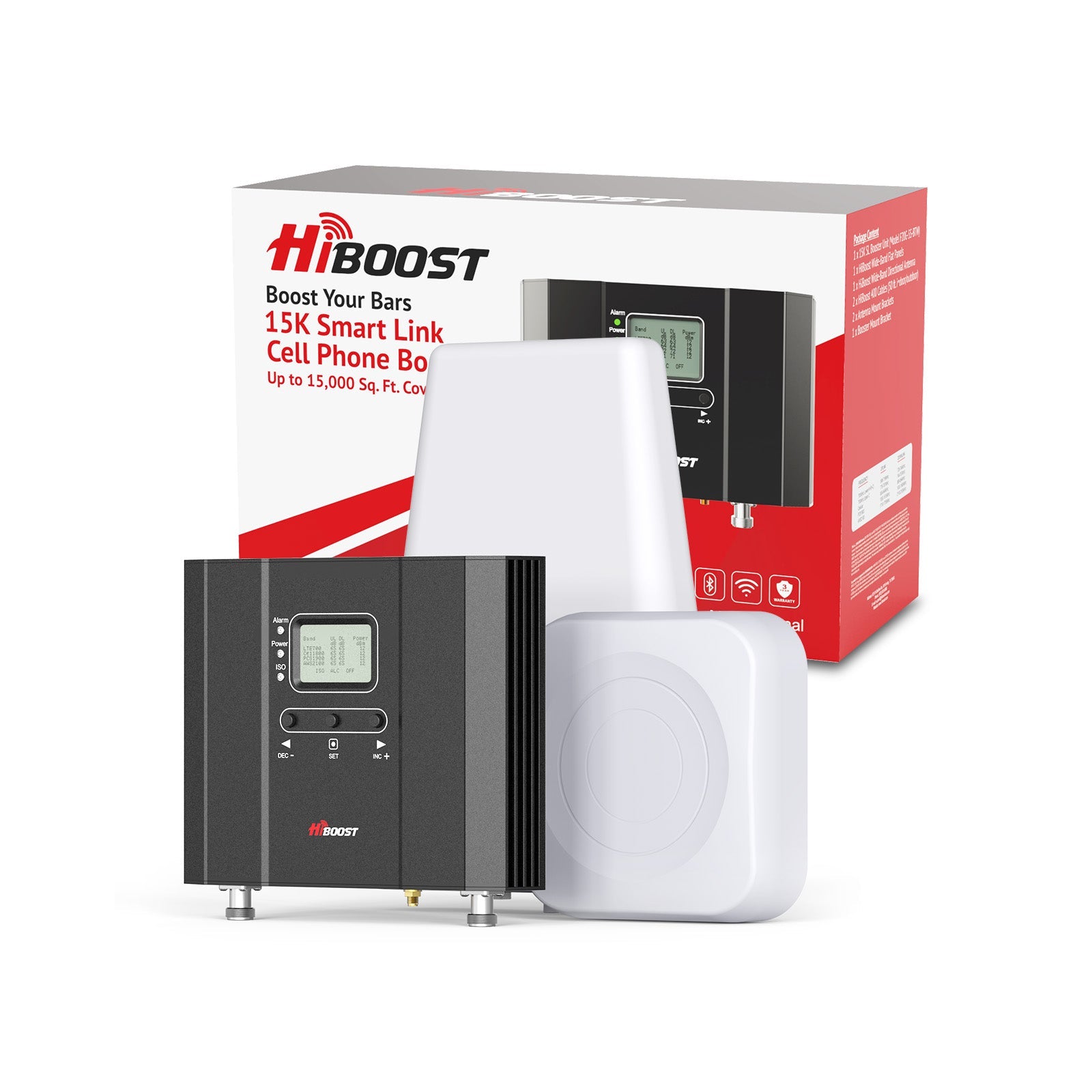 hiboost 15K smart link signal booster included package