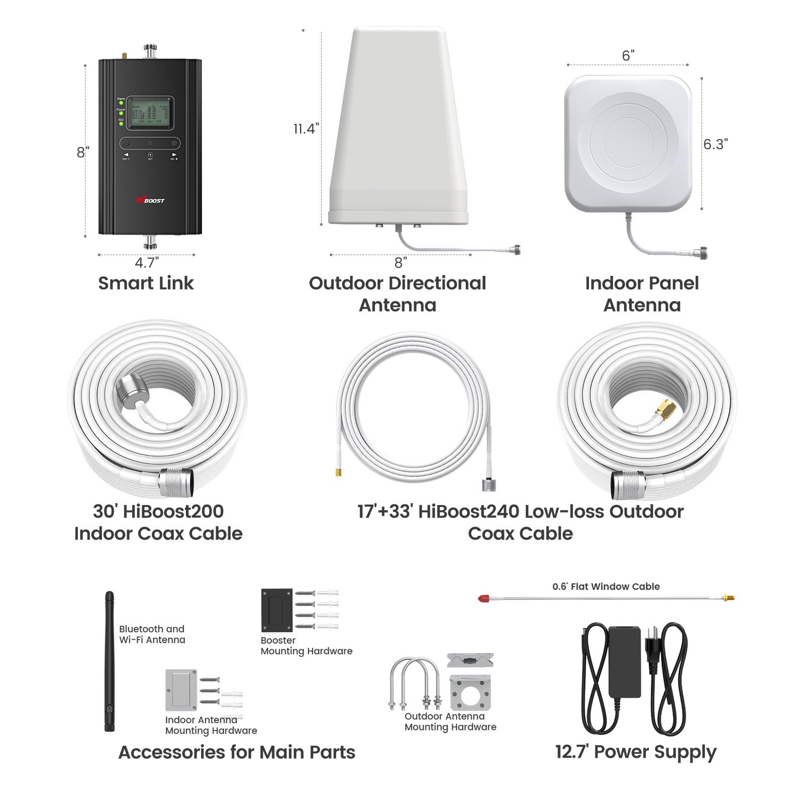 hiboost 4K Smart Link cell phone signal boosters kit