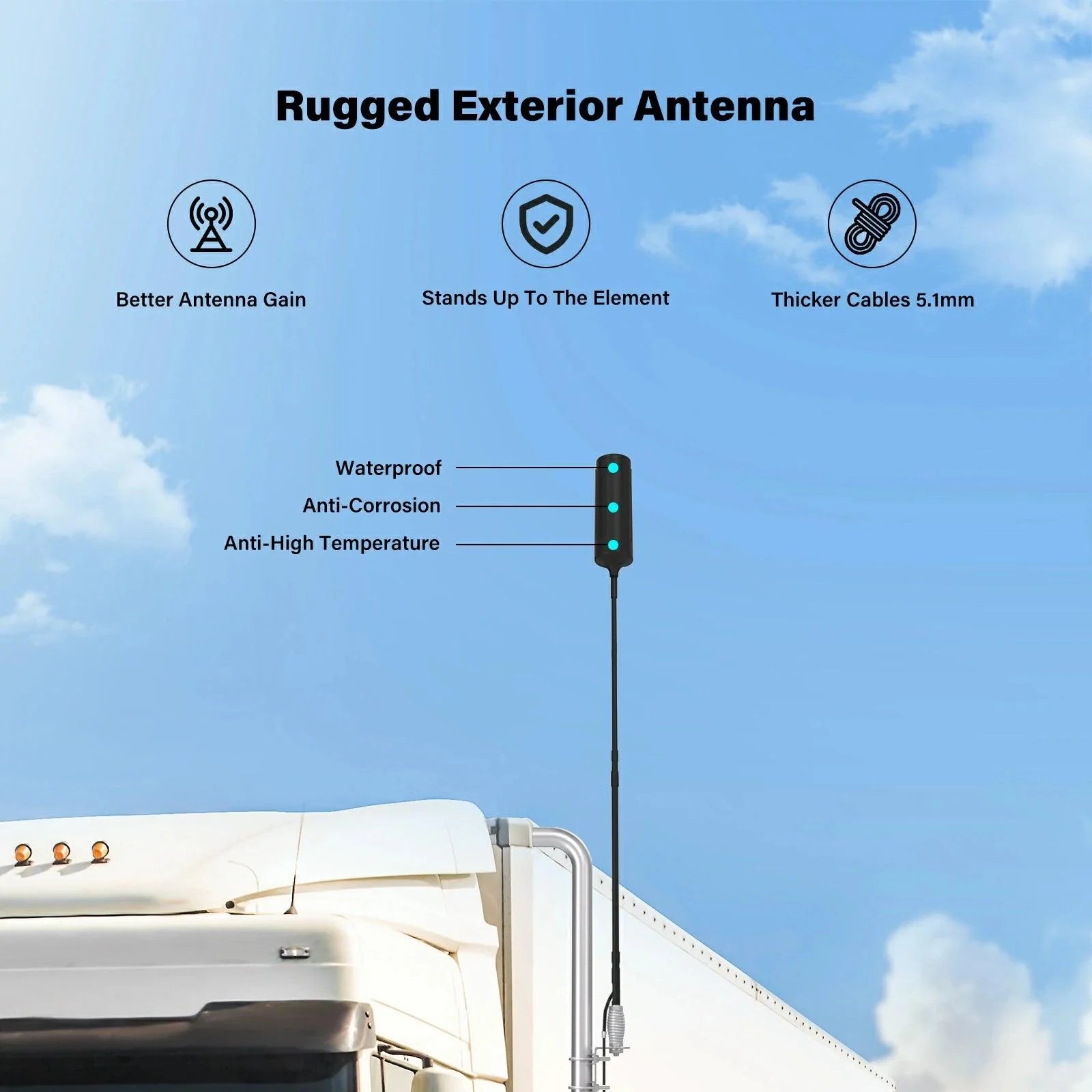 hiboost travel 3.0 truck signal booster rugged exterior antenna